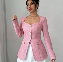 Pink Button Down Blazer 