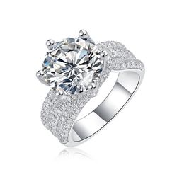 Fifty8 5ct DEW Square Moissanite Ring, 925 Sterling Silver, Eternal Promise
