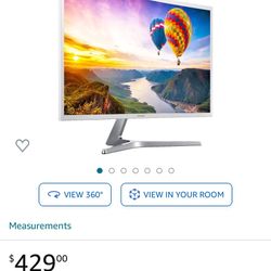 Samsung 32" Full HD Curved Screen LED TFT LCD Monitor Glossy White MagicBright FreeSync Technology Eco Saving Plus Eye Saver DisplayPort HDMI (L Curve