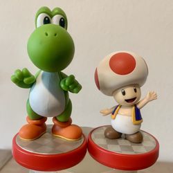 Yoshi & Toad Amiibo Figures 
