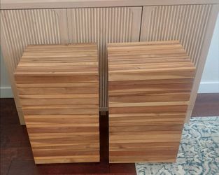 Two Modern Wood and Metal End Tables