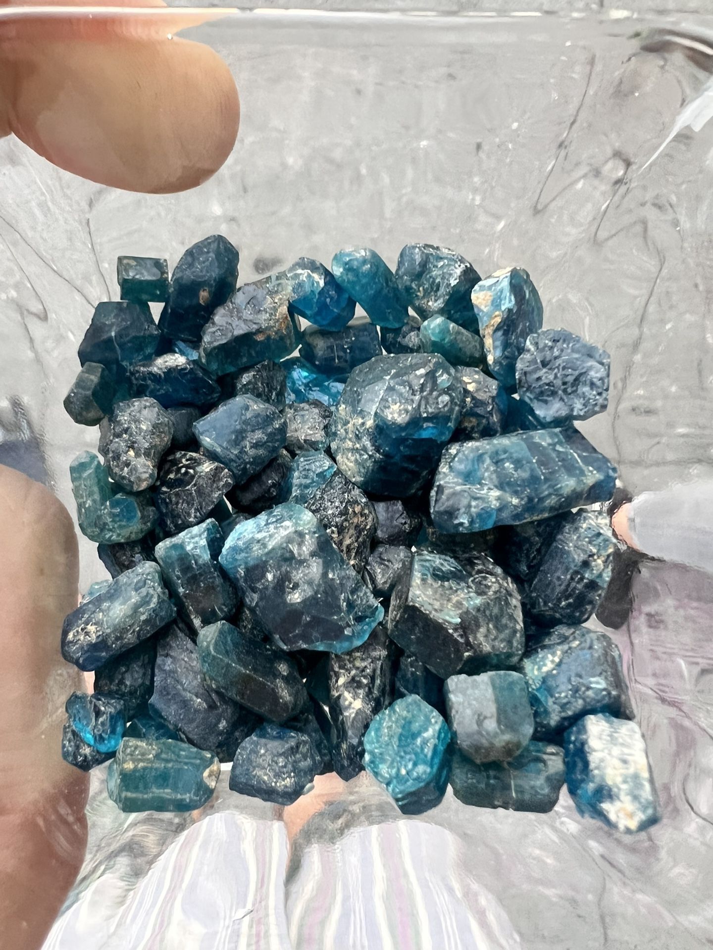 Rare Natural Blue Apatite Crystals
