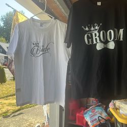 Bride and groom, T-shirts