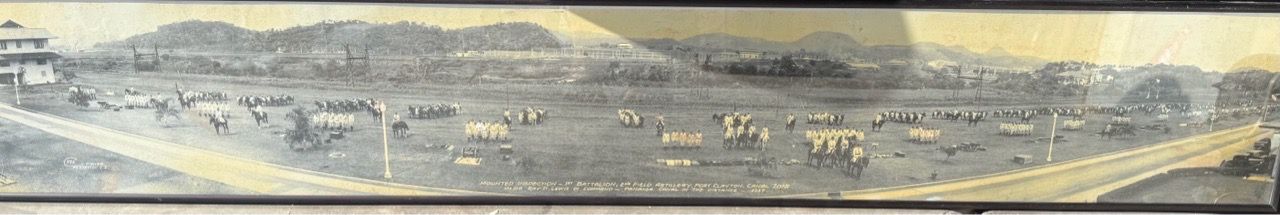 Antique Yard Long Panoramic Military Photo. Fort Clayton Panama Canal Zone. 1910
