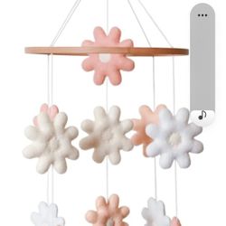 Baby Mobile for Crib - Handmade Flower Nursery Mobile for Girls - Crib Décor