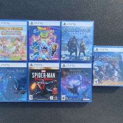 PS5 Game Lot (7) Story Of Seasons + Dragon Ball + God Of War + Lost Soul Aside + Spider-Man + Elden Ring - New Not-Opened Factory Sealed 