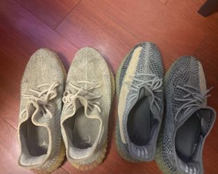 2 pairs of Yeezys worn used read description 200$ for both  they come as one