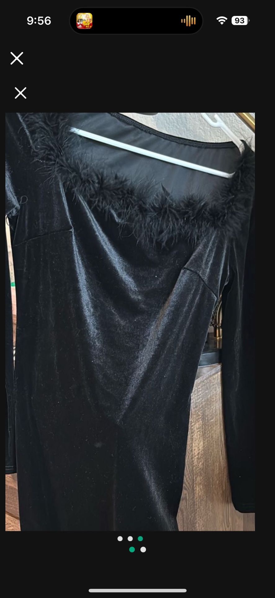 New Black Velvet S Size Women Beautiful Dress Only