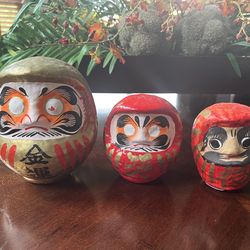 Japanese Daruma Dolls set of 3