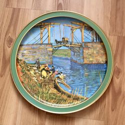 1970s Metal Tin Tray “Langlois Bridge At Arles” By Van Gogh