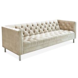 Jonathan Adler couch velvet cream deep seated sofa