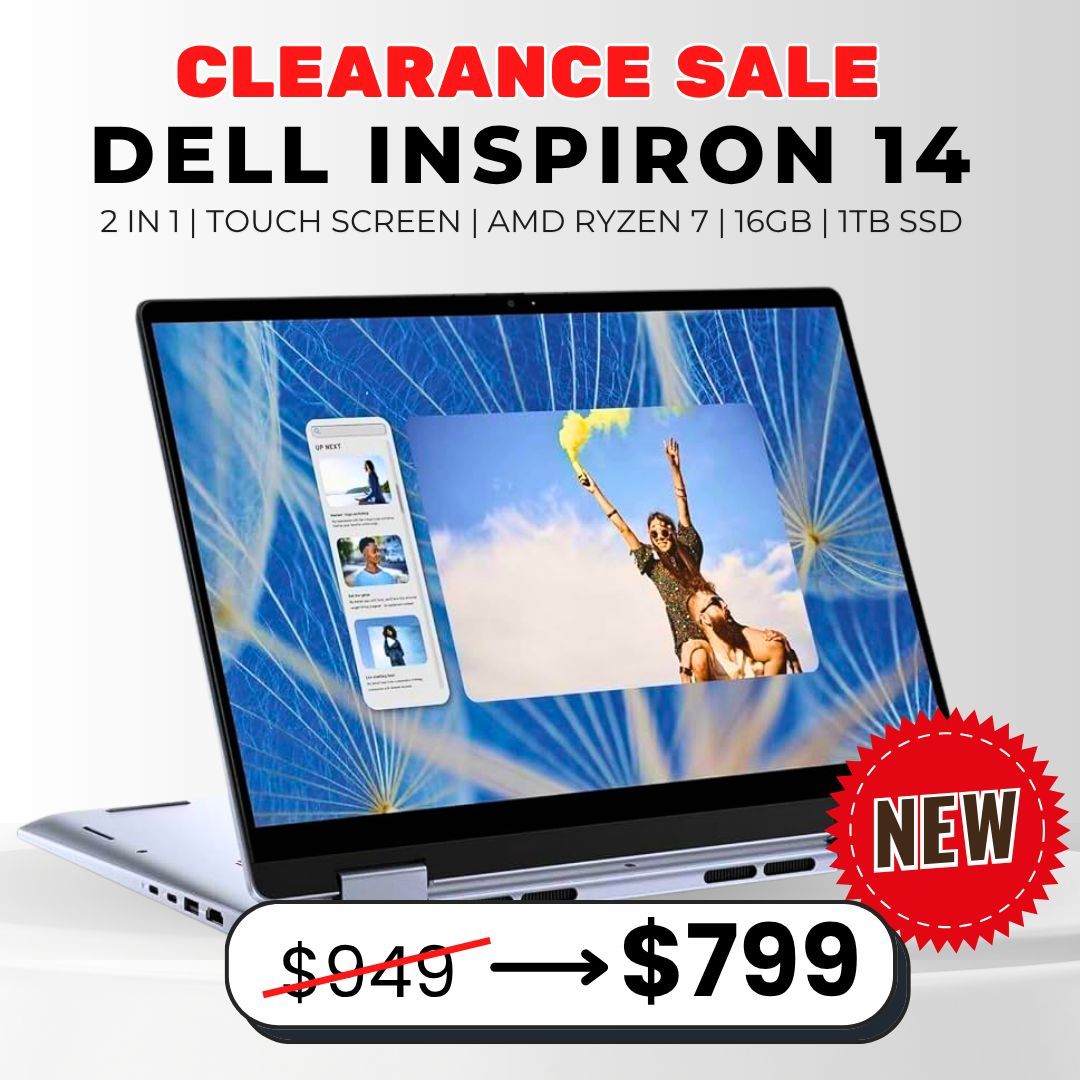 💻 Dell Inspiron 14 2-en-1 Pantalla Táctil (Nuevo) – $799 o $1 de Entrada | Ahorra $150 + Garantía Hasta 1 Año 🔥