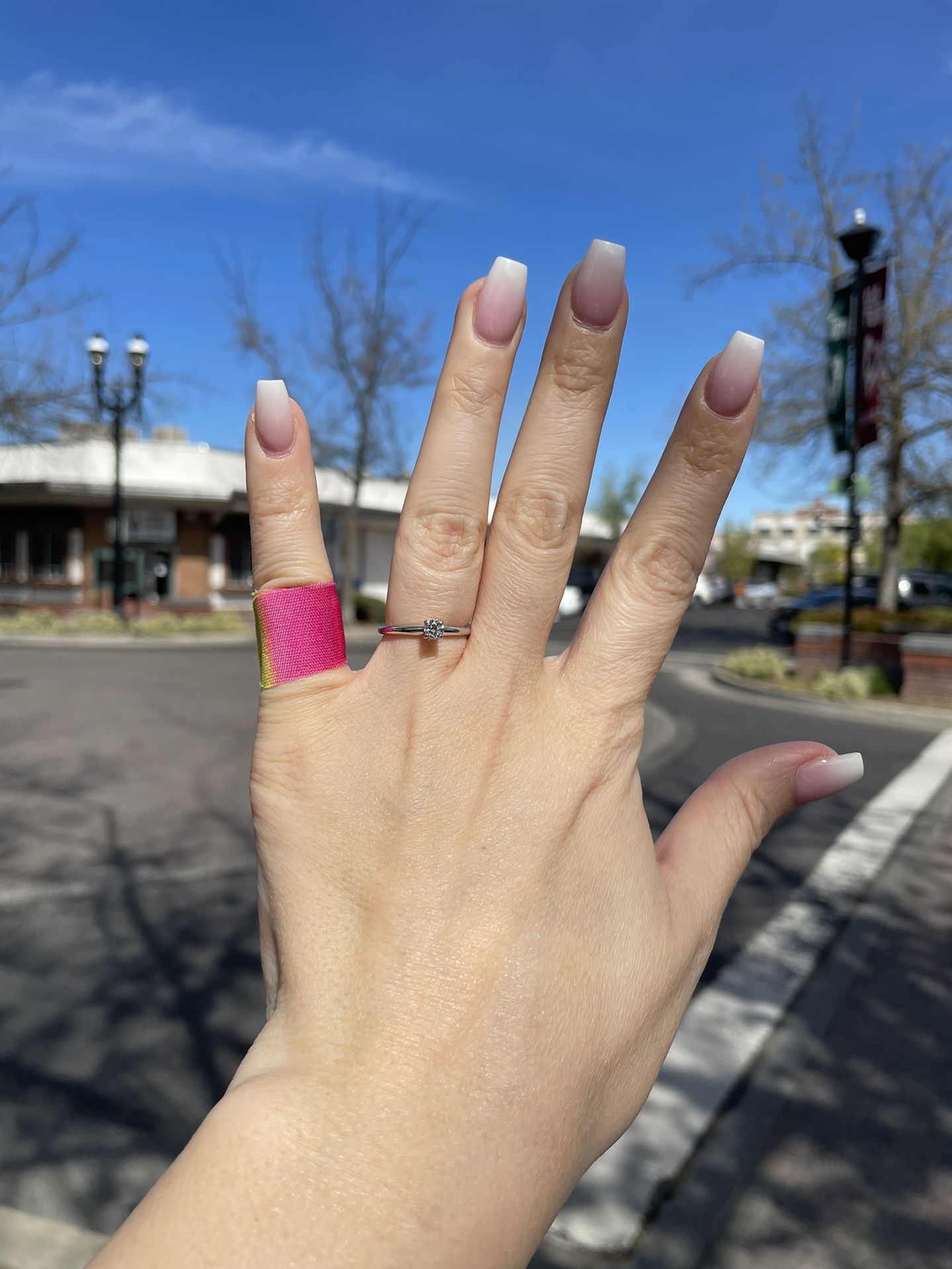 14K Gold Natural Diamond Tiffany Style Promise Engagement Wedding Ring 