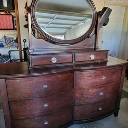 Dresser With Mirror 66"W 36"H 20"D 