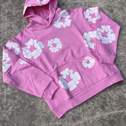 Pink Denim Tear Hoodie 