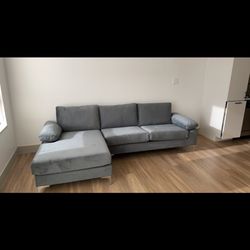 Microfiber Left Hand Facing Sofa & Chaise