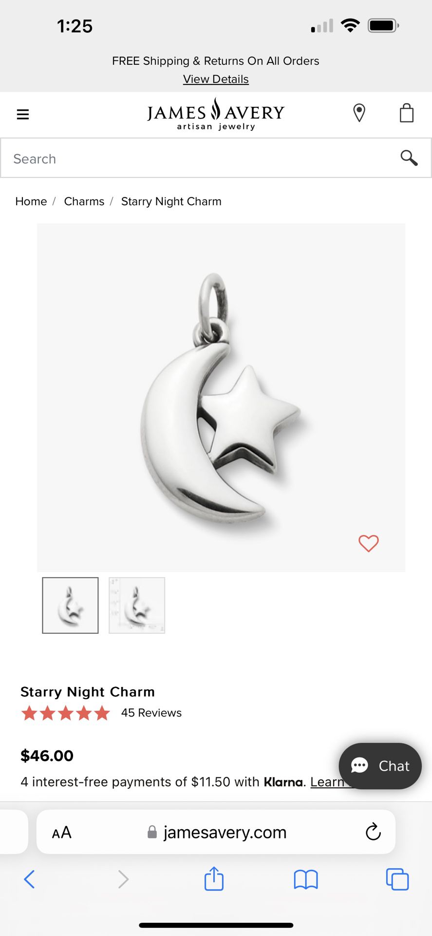 james avery moon and star charm 