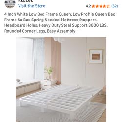 New! 4” Queen size platform bed frame