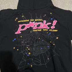 Pink Black Sp5der Hoodie 