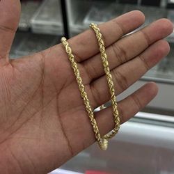 Solid 10kt Rope Chain