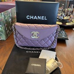 Vintage Chanel Purple Classic Single Flap Bag  ***upon Purchase Willing To Pay For Authenticity Verification ***