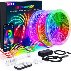 LED Strip Lights with Color Changing and App Control 50ft, brand new