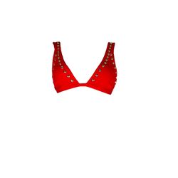 Moschino Red Bikini Tops Studded Bras