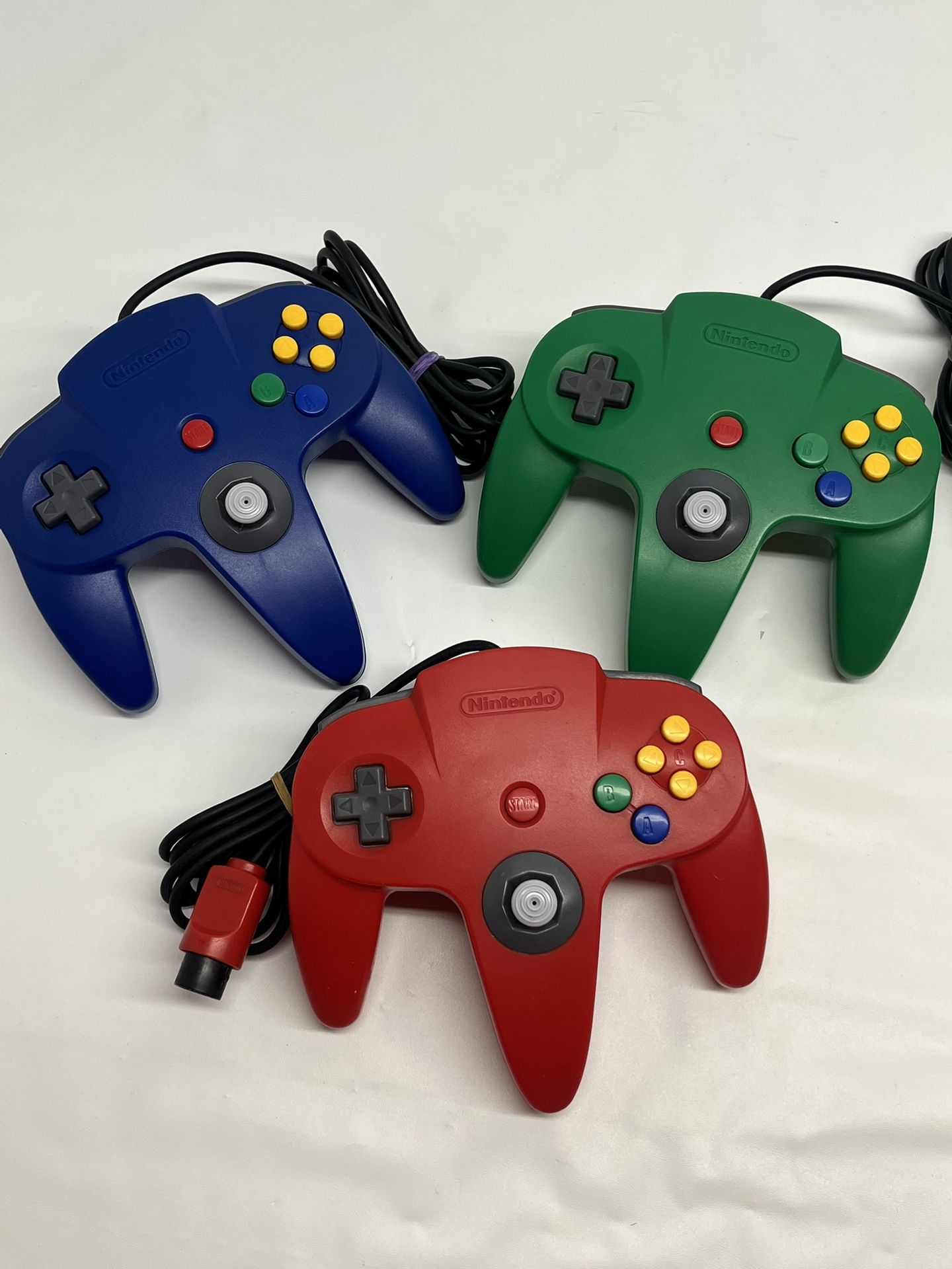 Nintendo 64 N64 Controller Lot Bundle Of Three OEM Original NUS-005