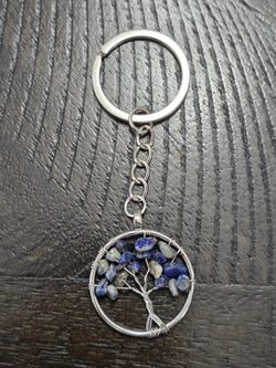 Sodalite tree of life keychain