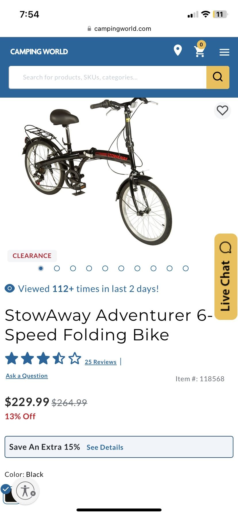 StowAway Adventurer Speed Folding Bike With Upgraded Seats And