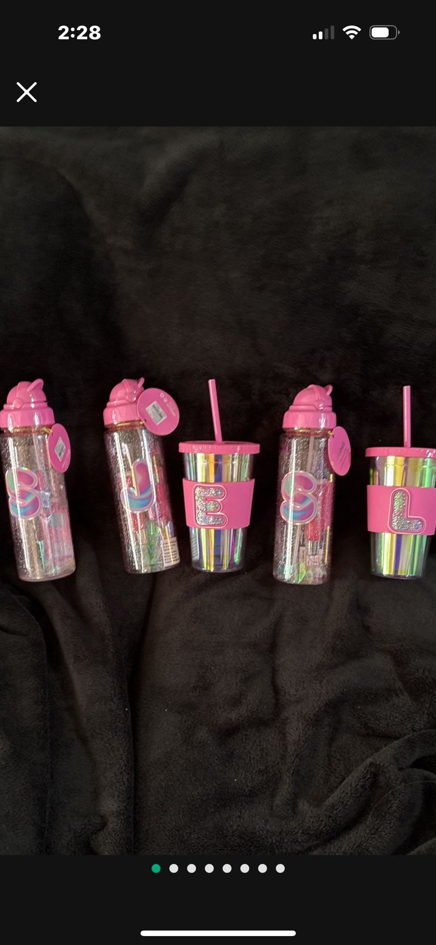 Claire’s Water Bottle w/3 Pc Makeup Or Initial Tumblers $10 EACH ! ❤️🔥