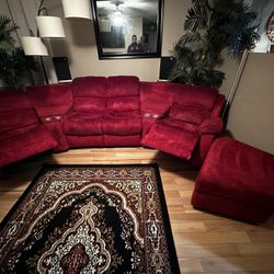 Red Suede Couch. Great Condition!