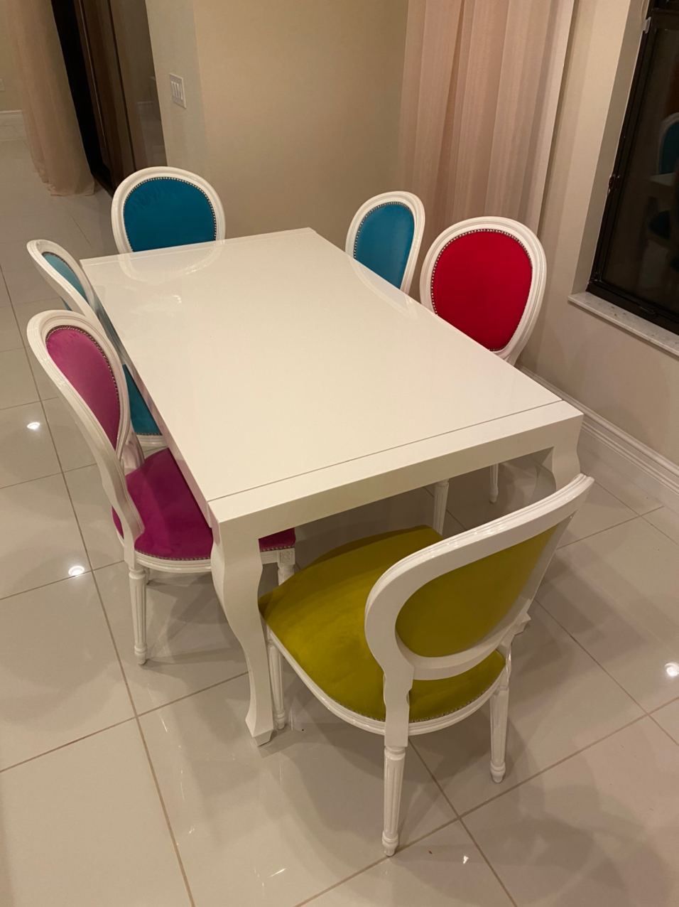 Kitchen table with chairs and bar stools