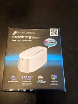 White USB3 SATA HDD/SSD dock, new