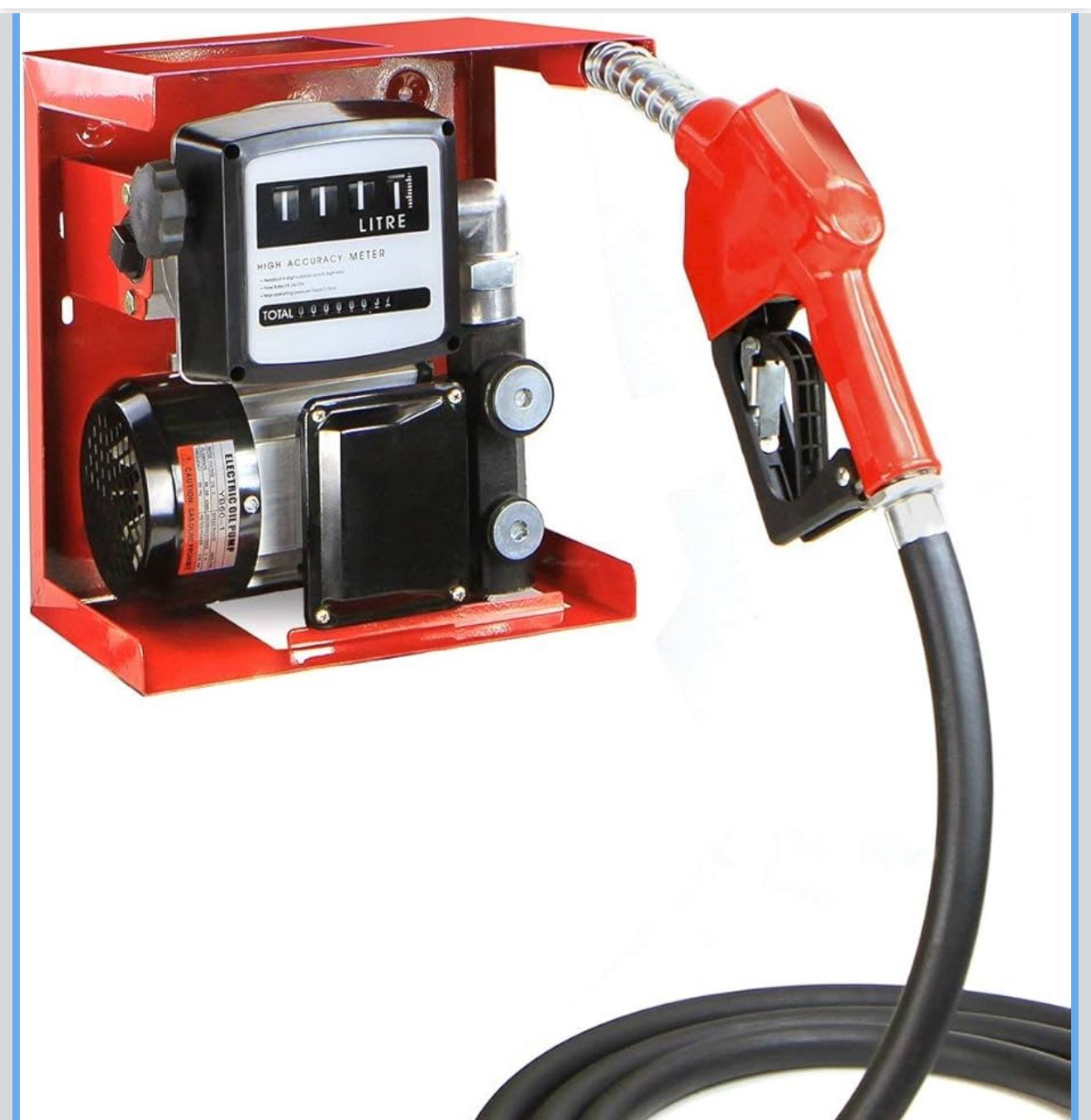 Stark USA 550W Electric Diesel Fuel Transfer Self Priming Electric Fuel Pump 16 GPM, w/Display Meter Discharge Hose & Fuel Nozzle Set21110