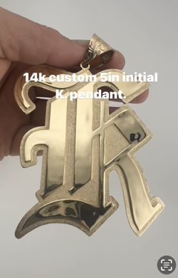 14K GOLD. Customized Initial  ‘’ K’’ Pendent.