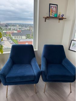 2 Poly & Bark Velvet Accent Chairs