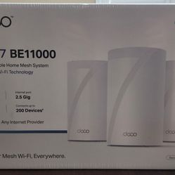 TP-Link – Deco 7 Pro BE11000 Tri-Band Wi-Fi 7 Whole Home Mesh Router System, 3-Pack WiFi