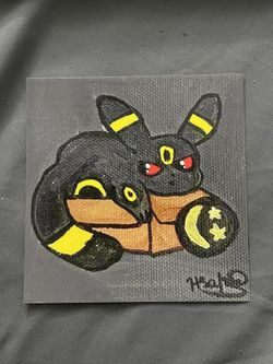 5 by 5 inch print of my Umbreon artwork