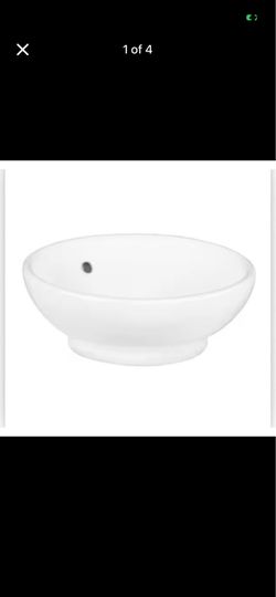 Glacier Bay Zale 16in Round Vitreous Vessel Sink White Bathroom Kitchen