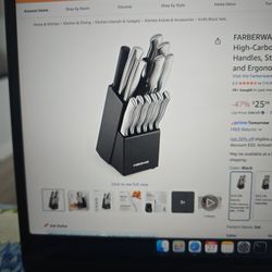 Farberware 15-Piece Knife Set + Board 