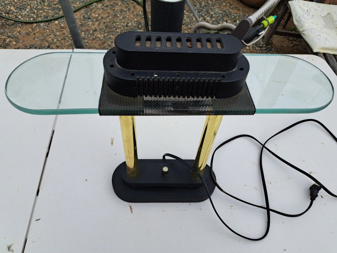 BLACK AND GLASS DESK LAMP