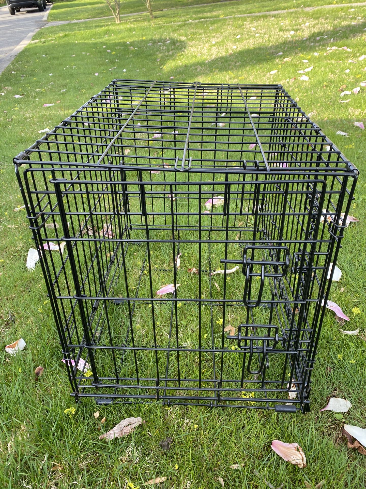 Small Two Door Wire Collapsible Dog Crate Black No Tray 24” L x 20” H x 18” W