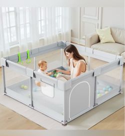 Easy4Home 47" Large Baby Playpen for Toddlers, Gray