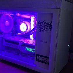 White gaming PC.