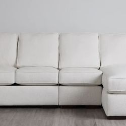 Austin White Fabric Small Right Chaise Sectional