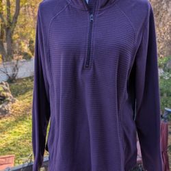 NWT St Johns Bay Sz L Fleece Athletic sweatshirt, purple SOFT