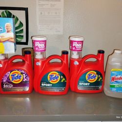 Tide/pink Stuff/Windex 
