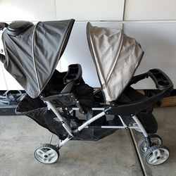 Graco DuoGlider Click Connect Double Stroller, Grey