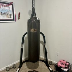 EVERLAST Stand and 100LB Bag w/ Gloves/Wraps - BRAND NEW